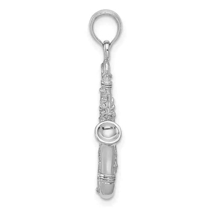 Charm Necklaces Goldia 14k White Gold Solid Polished 3D Saxophone Charm
