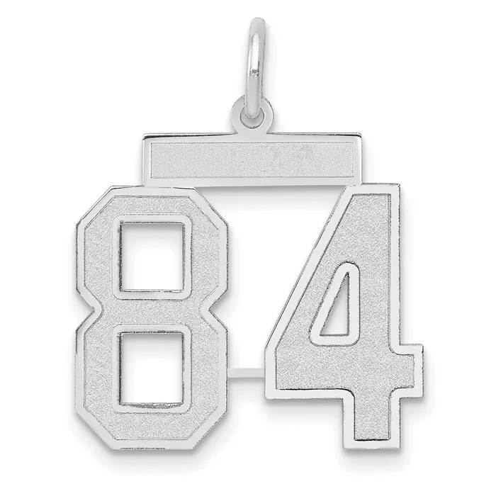 Charm Necklaces Goldia 14k White Goldw Medium Satin Number 84 Charm