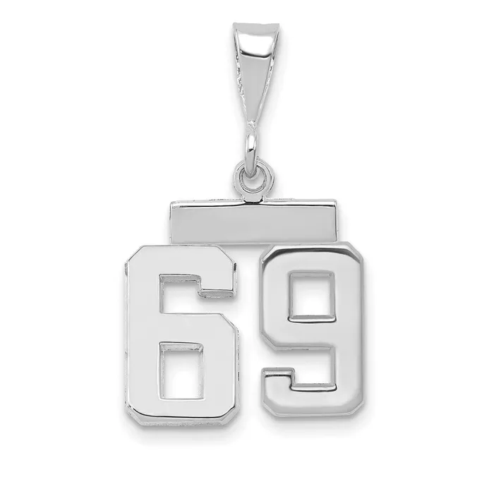 Charm Necklaces Goldia 14k White Goldw Small Polished Number 69 Charm