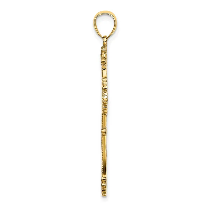 Charm Necklaces Goldia 14k Yellow Gold Beaded Fancy Cross Charm
