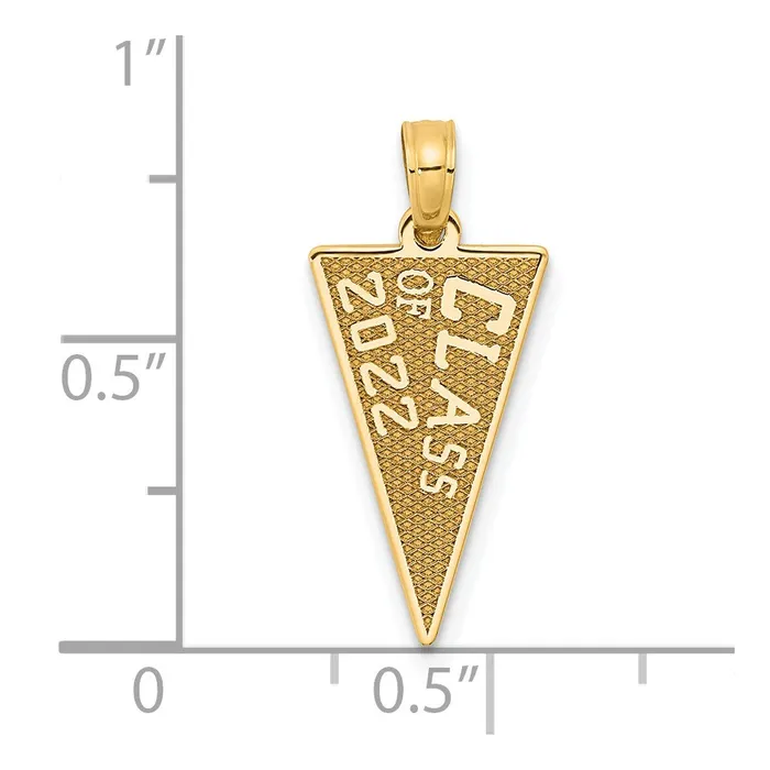 Charm Necklaces Goldia 14k Yellow Gold Class Of 2022 Rally Flag Graduation Charm