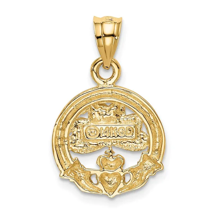 Charm Necklaces Goldia 14k Yellow Gold Enameled Claddagh Charm