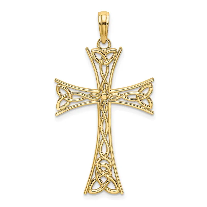 Charm Necklaces Goldia 14k Yellow Gold Polished Celtic Knot Cross Charm
