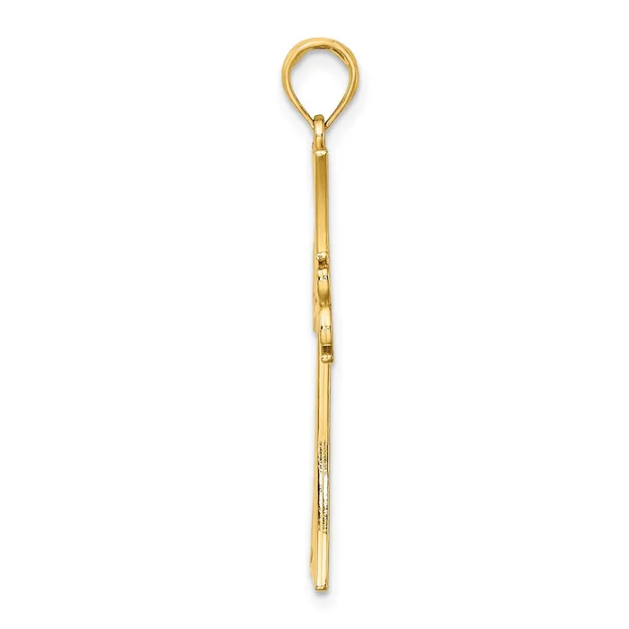 Charm Necklaces Goldia 14k Yellow Gold Polished Celtic Knot Cross Charm