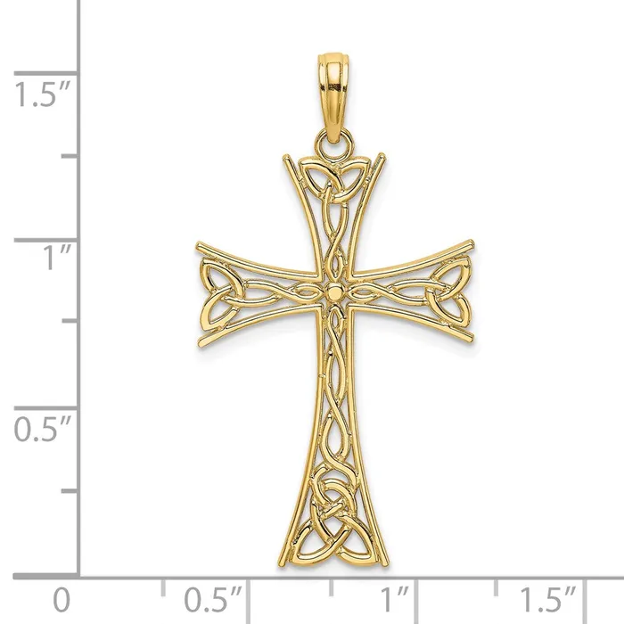 Charm Necklaces Goldia 14k Yellow Gold Polished Celtic Knot Cross Charm