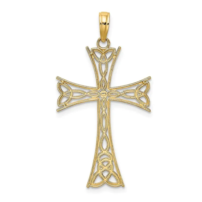 Charm Necklaces Goldia 14k Yellow Gold Polished Celtic Knot Cross Charm