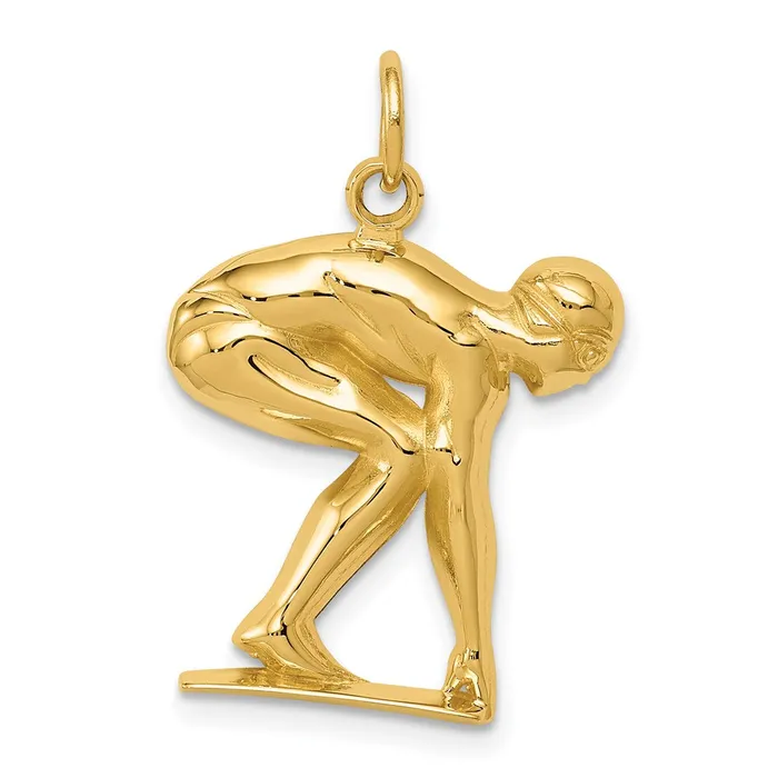 Charm Necklaces Goldia 14k Yellow Gold SwimmerDiver Charm