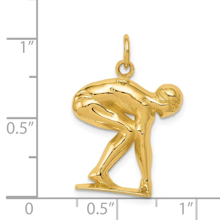 Charm Necklaces Goldia 14k Yellow Gold SwimmerDiver Charm