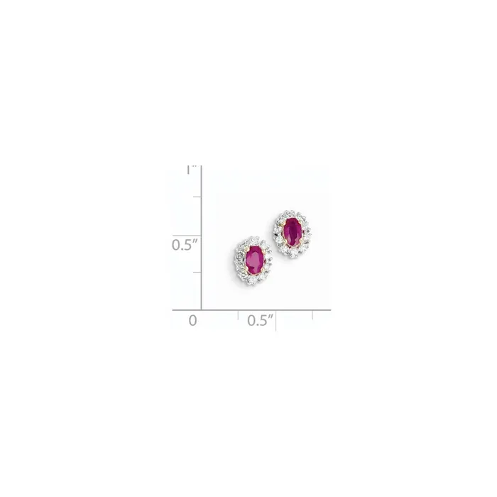 Earrings 14k Yellow Gold AA Real Diamond u0026 Ruby Earrings Goldia