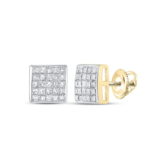 Earrings 14k Yellow Gold Princess Diamond Square Earrings 58 Cttw gndatlanta Earrings 14k Yellow Gold Princess Diamond Square Earrings 58 Cttw gndatlanta
