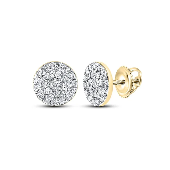Earrings gndatlanta 10k Yellow Gold Round Diamond Cluster Earrings 14 Cttw Earrings gndatlanta 10k Yellow Gold Round Diamond Cluster Earrings 14 Cttw