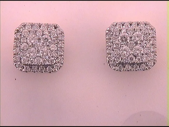 Earrings gndatlanta 14k Yellow Gold Round Diamond Square Earrings 12 Cttw Earrings gndatlanta 14k Yellow Gold Round Diamond Square Earrings 12 Cttw