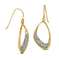 Earrings Goldia 01 CT TW Diamond Freeform Oval Drop Earrings in Sterling Silver and 18K Gold Plate Earrings Goldia 01 CT TW Diamond Freeform Oval Drop Earrings in Sterling Silver and 18K Gold Plate