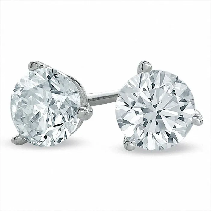 Earrings Goldia 075 CT TW Certified Diamond Solitaire Stud Earrings in 18K White Gold ISI2 Earrings Goldia 075 CT TW Certified Diamond Solitaire Stud Earrings in 18K White Gold ISI2