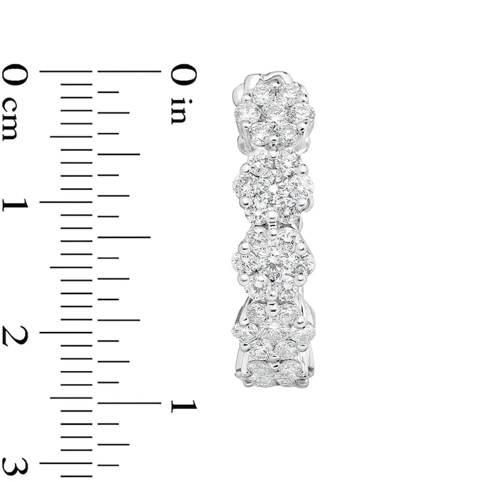 Earrings Goldia 117 CT TW Composite Diamond Hoop Earrings in 10K White Gold Earrings Goldia 117 CT TW Composite Diamond Hoop Earrings in 10K White Gold