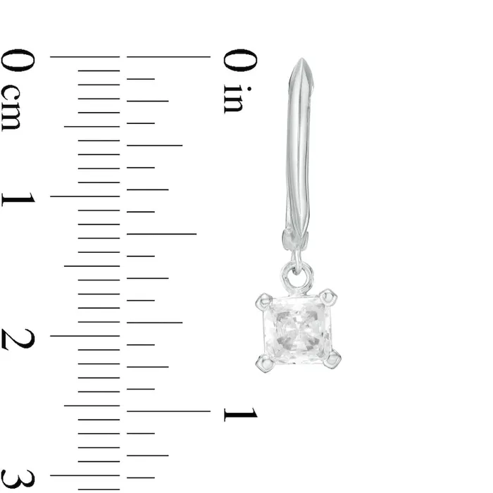 Earrings Goldia 1 CT TW Certified PrincessCut Diamond Solitaire Drop Hoop Earrings in 14K White Gold IVS2 Earrings Goldia 1 CT TW Certified PrincessCut Diamond Solitaire Drop Hoop Earrings in 14K White Gold IVS2