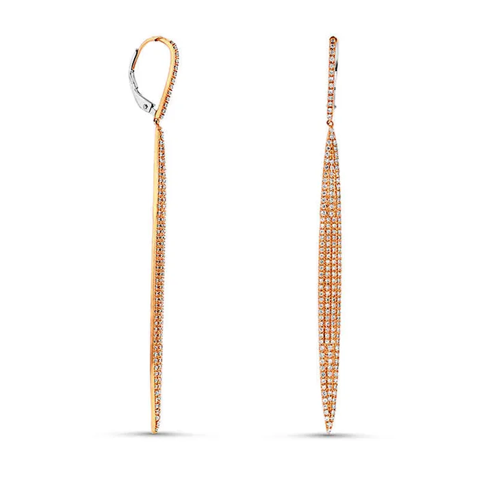 Earrings Goldia 1 CT TW Diamond Elongated Marquise Drop Earrings in 14K Rose Gold Earrings Goldia 1 CT TW Diamond Elongated Marquise Drop Earrings in 14K Rose Gold