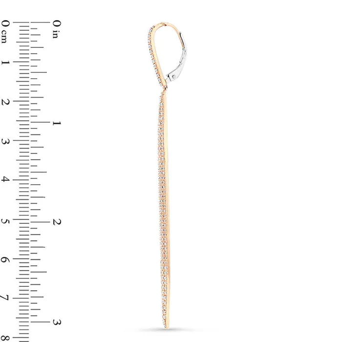 Earrings Goldia 1 CT TW Diamond Elongated Marquise Drop Earrings in 14K Rose Gold Earrings Goldia 1 CT TW Diamond Elongated Marquise Drop Earrings in 14K Rose Gold