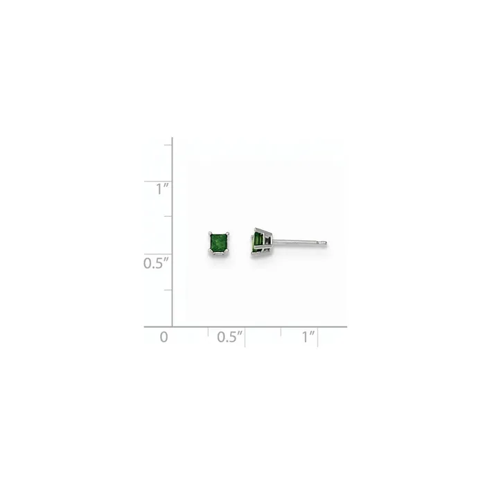 Earrings Goldia 14K White Gold 25ct Green Real Diamond Stud Earrings