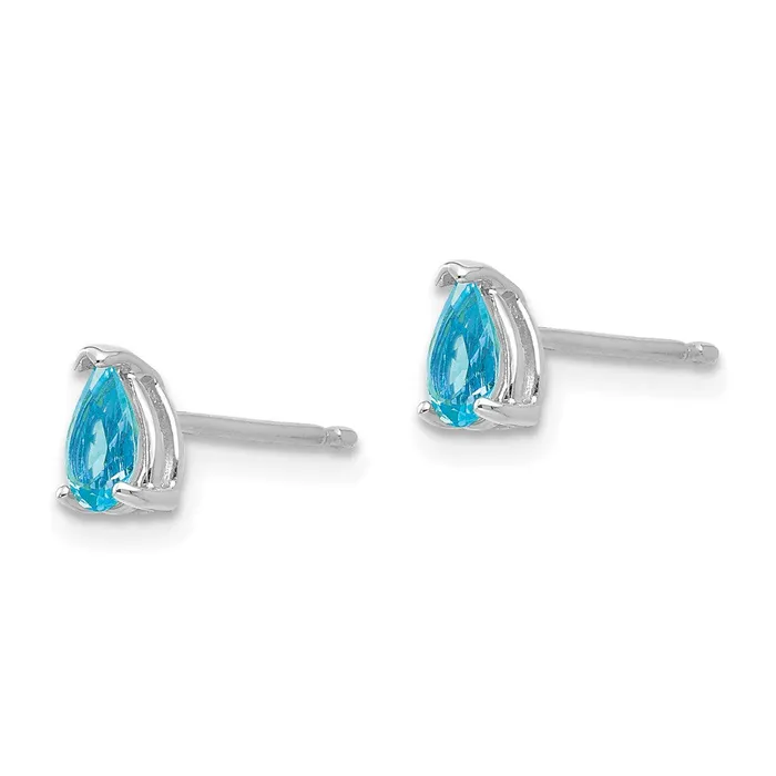 Earrings Goldia 14k White Gold 5x3mm Pear Blue Topaz Earrings