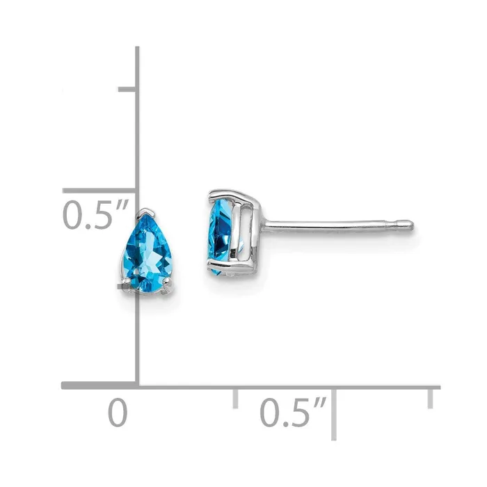 Earrings Goldia 14k White Gold 5x3mm Pear Blue Topaz Earrings