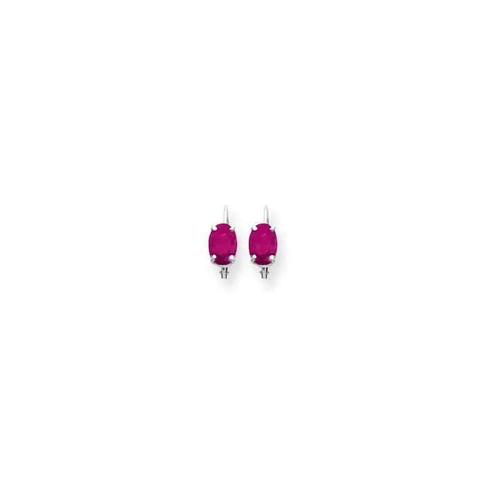 Earrings Goldia 14k White Gold 7x5mm Oval Pink Tourmaline leverback earring Earrings Goldia 14k White Gold 7x5mm Oval Pink Tourmaline leverback earring