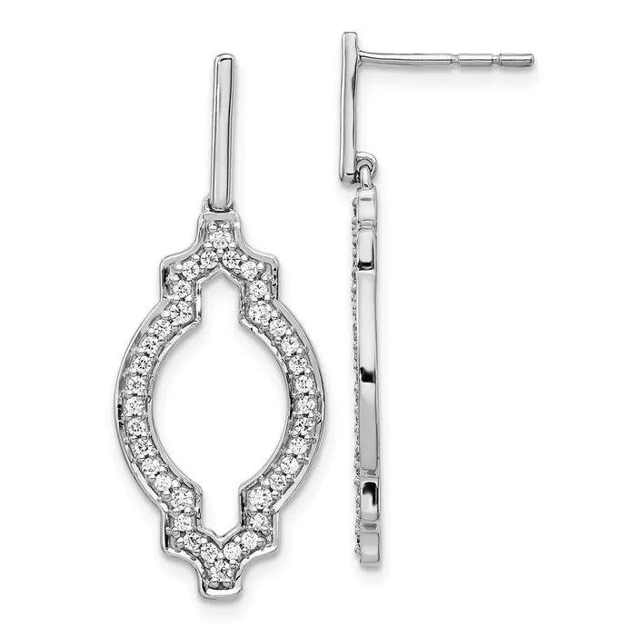 Earrings Goldia 14k White Gold Real Diamond Fancy Dangle Earrings