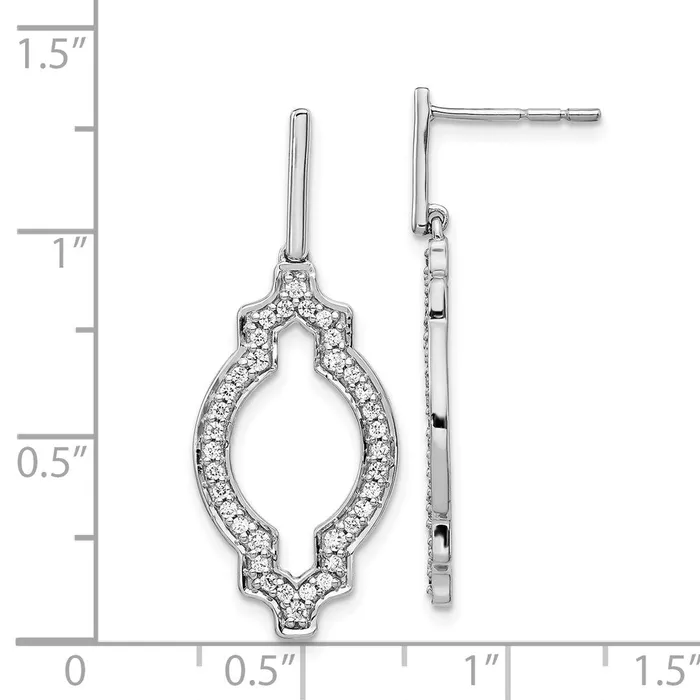 Earrings Goldia 14k White Gold Real Diamond Fancy Dangle Earrings