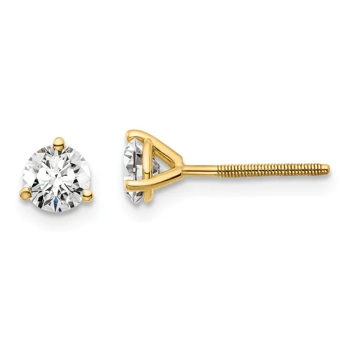 Earrings Goldia 14k Yellow Gold 34 ctw Lab Grown Diamond VSSI G Round 3 Prong Heavy Wt Screwback Stud Earrings Earrings Goldia 14k Yellow Gold 34 ctw Lab Grown Diamond VSSI G Round 3 Prong Heavy Wt Screwback Stud Earrings