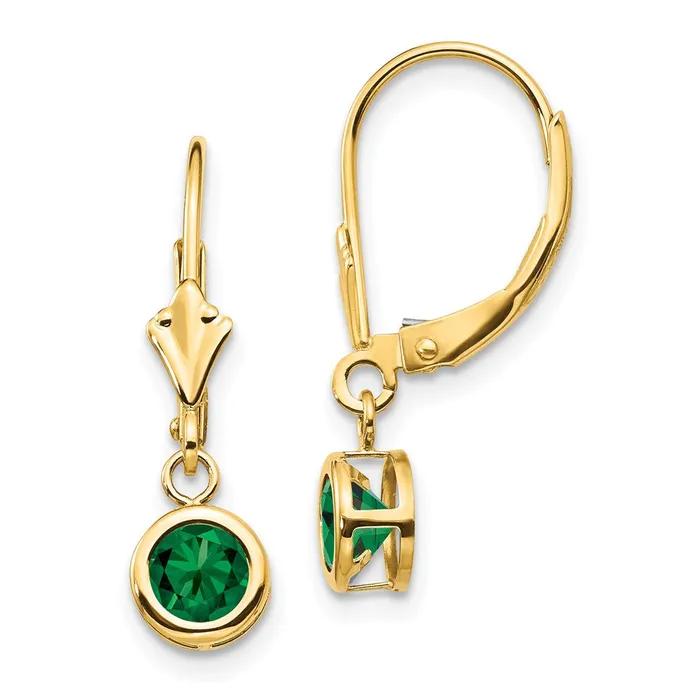 Earrings Goldia 14k Yellow Gold 5mm Mount St Helens Leverback Earring