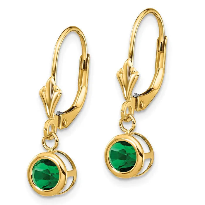 Earrings Goldia 14k Yellow Gold 5mm Mount St Helens Leverback Earring