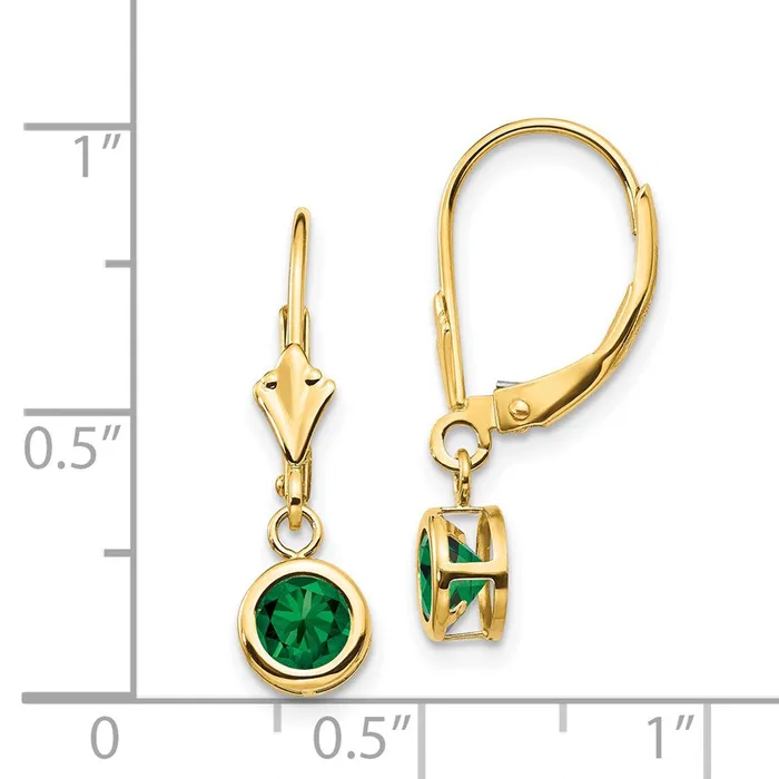 Earrings Goldia 14k Yellow Gold 5mm Mount St Helens Leverback Earring