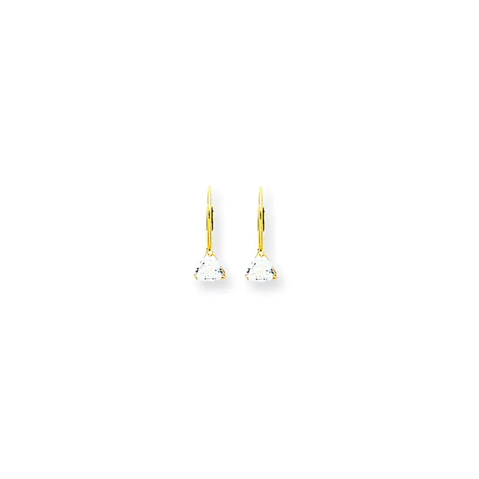 Earrings Goldia 14k Yellow Gold 5mm Trillion Cubic Zirconia Leverback Earrings Earrings Goldia 14k Yellow Gold 5mm Trillion Cubic Zirconia Leverback Earrings