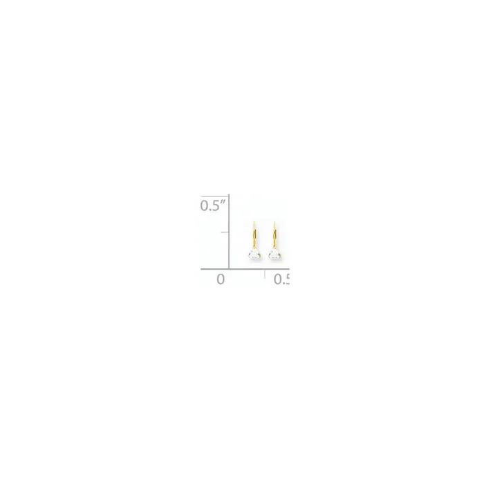 Earrings Goldia 14k Yellow Gold 5mm Trillion Cubic Zirconia Leverback Earrings