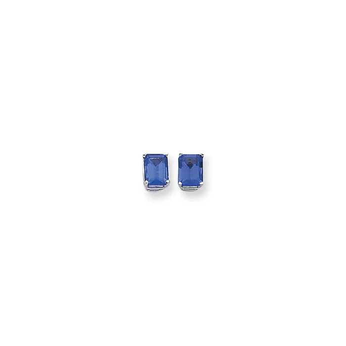 Earrings Goldia 14k Yellow Gold Emerald Cut Tsavorite stud Earrings