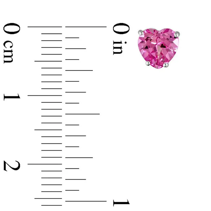Earrings Goldia 60mm HearShaped LabCreated Pink Sapphire Stud Earrings in 10K White Gold Earrings Goldia 60mm HearShaped LabCreated Pink Sapphire Stud Earrings in 10K White Gold
