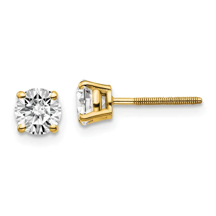 Earrings goldiaca 14ky 100ct VS2SI1 G I Diamond Stud Thread onoff Post Earrings Earrings goldiaca 14ky 100ct VS2SI1 G I Diamond Stud Thread onoff Post Earrings