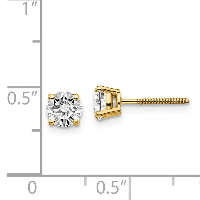 Earrings goldiaca 14ky 100ct VS2SI1 G I Diamond Stud Thread onoff Post Earrings