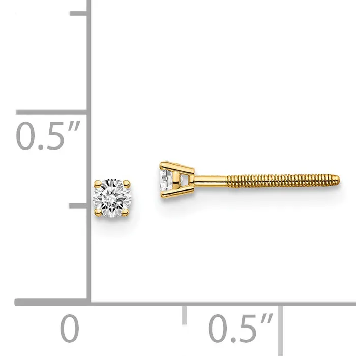 Earrings goldiaca 14ky 10ct VS2SI1 G I Diamond Stud Thread onoff Post Earrings