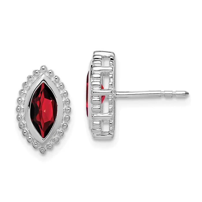 Earrings Goldia Solid 14k White Gold Marquise Simulated Garnet Post Earrings Earrings Goldia Solid 14k White Gold Marquise Simulated Garnet Post Earrings