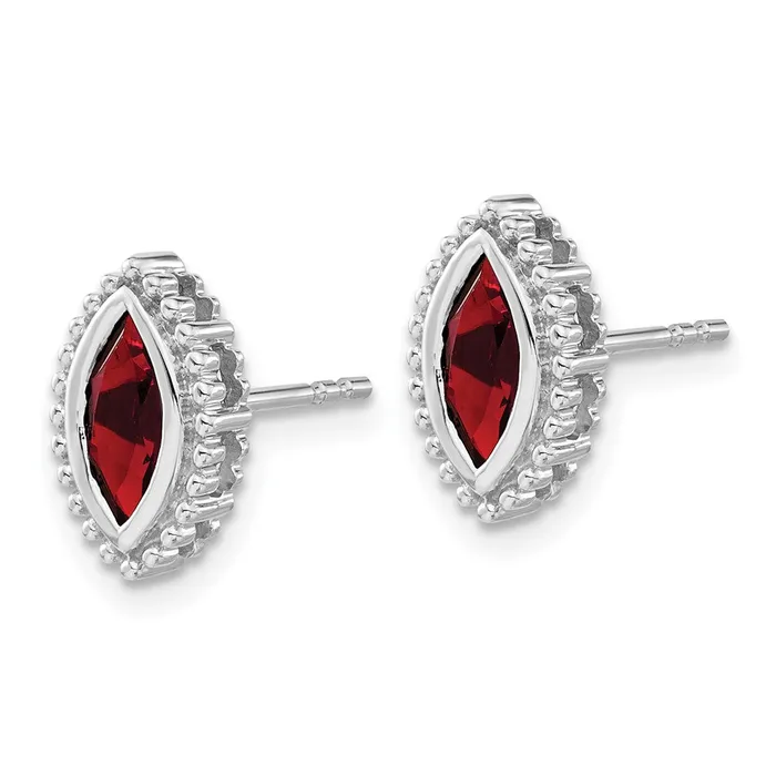 Earrings Goldia Solid 14k White Gold Marquise Simulated Garnet Post Earrings Earrings Goldia Solid 14k White Gold Marquise Simulated Garnet Post Earrings