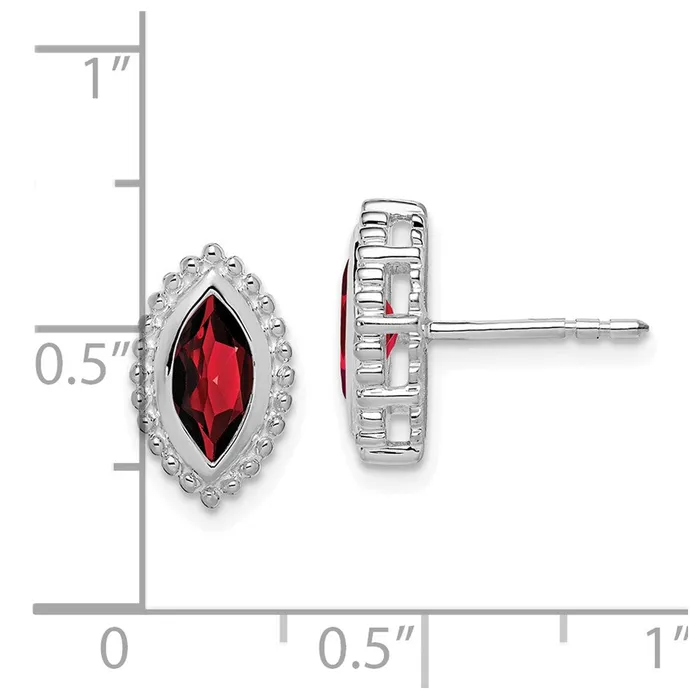 Earrings Goldia Solid 14k White Gold Marquise Simulated Garnet Post Earrings Earrings Goldia Solid 14k White Gold Marquise Simulated Garnet Post Earrings