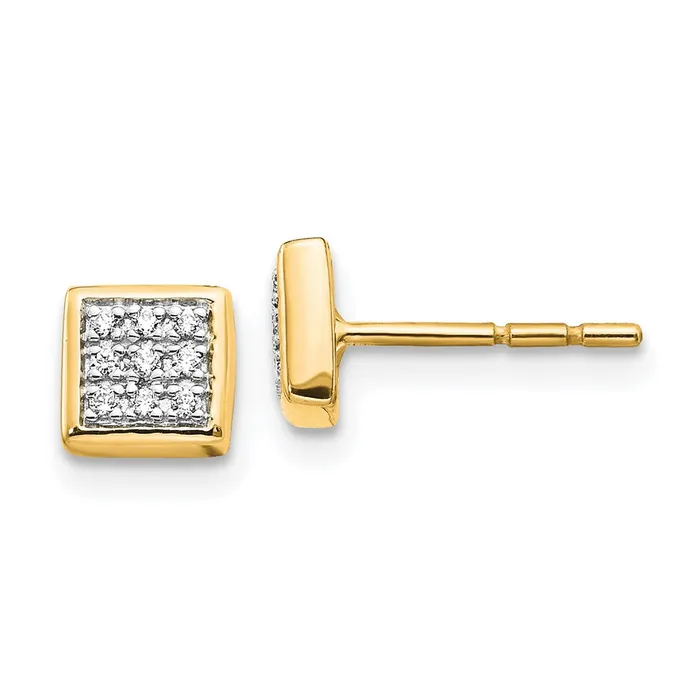 Earrings Goldia Solid 14k Yellow Gold Simulated CZ Post Earrings