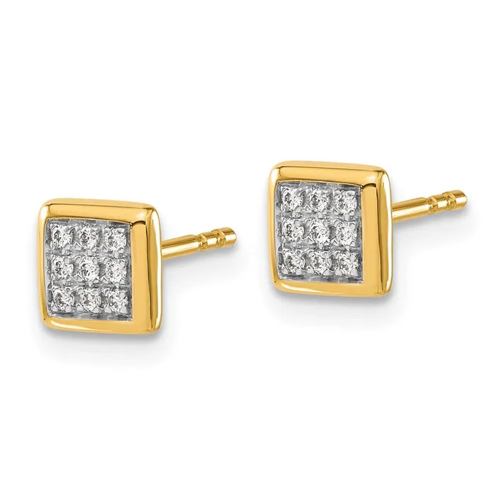 Earrings Goldia Solid 14k Yellow Gold Simulated CZ Post Earrings