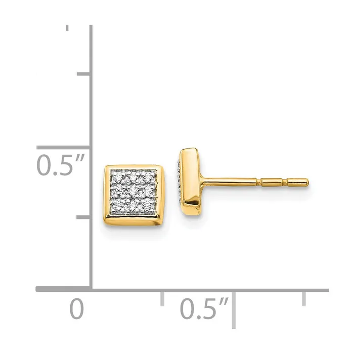Earrings Goldia Solid 14k Yellow Gold Simulated CZ Post Earrings