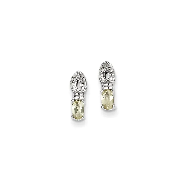 Earrings Goldia Sterling Silver Lemon Quartz Diamond Earrings