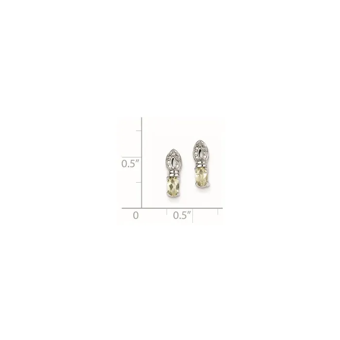 Earrings Goldia Sterling Silver Lemon Quartz Diamond Earrings