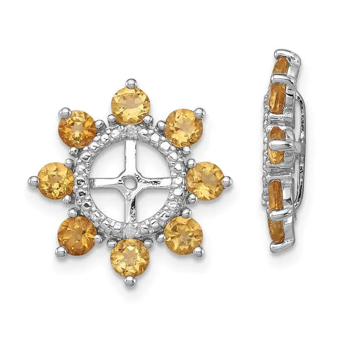 Earrings Goldia Sterling Silver Rhodium Diamond u0026 Citrine Earring Jacket Earrings Goldia Sterling Silver Rhodium Diamond u0026 Citrine Earring Jacket