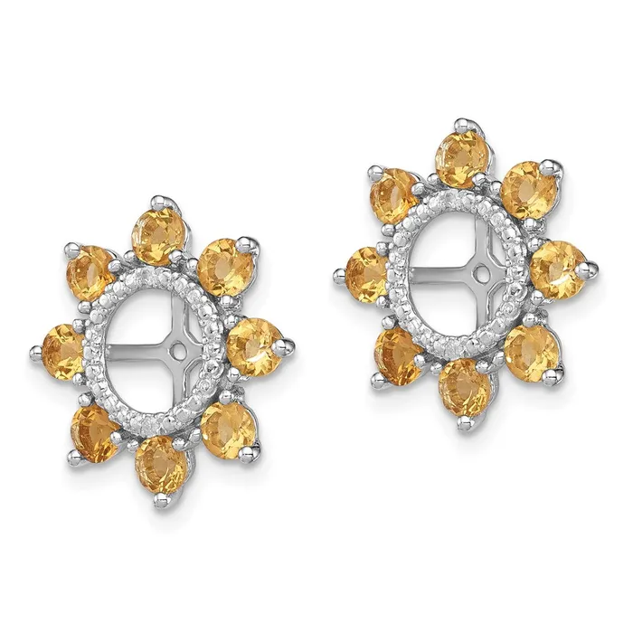 Earrings Goldia Sterling Silver Rhodium Diamond u0026 Citrine Earring Jacket