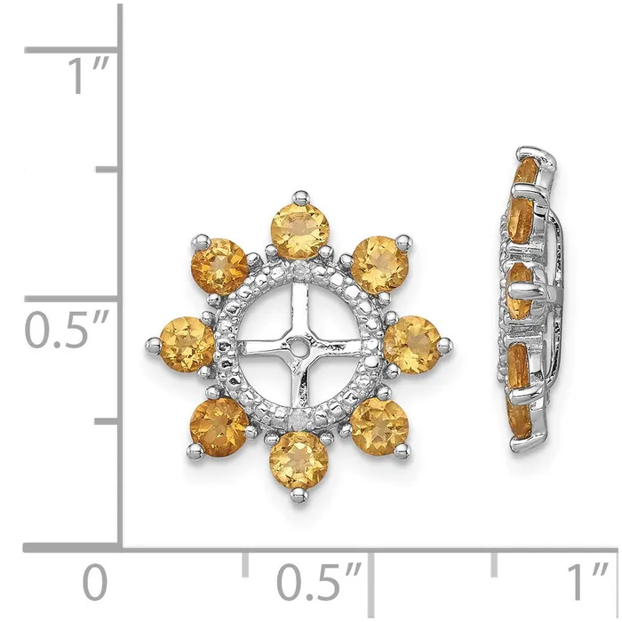Earrings Goldia Sterling Silver Rhodium Diamond u0026 Citrine Earring Jacket